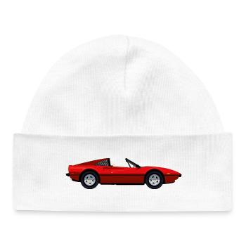 VOITURE DE SPORT ROUGE - Bonnet bébé bio - blanc - Devant