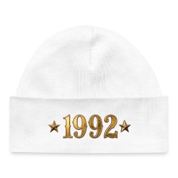 Classic Design Year 1992 - Baby Organic Beanie - white - Front