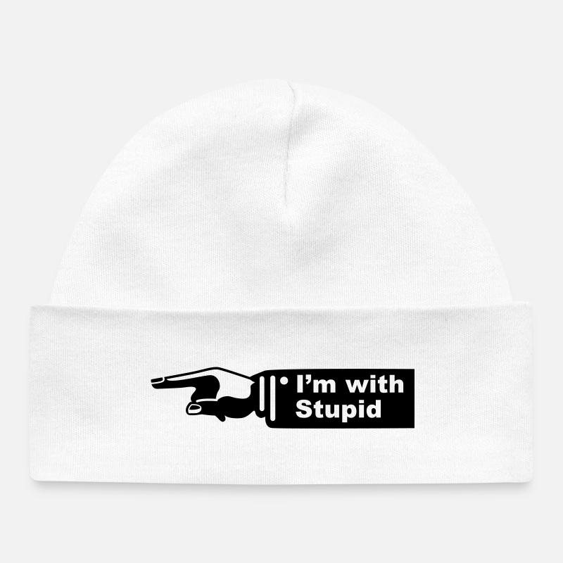 im with stupid - Bonnet bébé bio - blanc