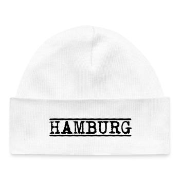 Hambourg – Conception vintage de la ville de timbres - Bonnet bébé bio - blanc - Devant