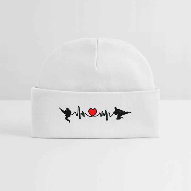 Karate Cardio oder Herzfrequenz mit Karate-Kicks Baby Organic Mütze