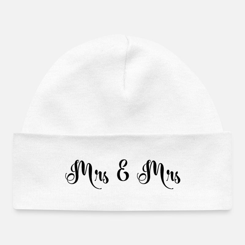 Mrs & Mrs Design pour les mariages lesbiens - Bonnet bébé bio - blanc