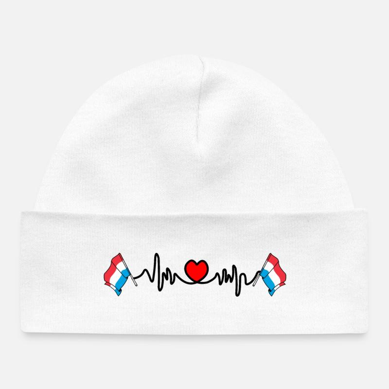 Cardio de fréquence cardiaque pour le Luxembourg - Bonnet bébé bio - blanc