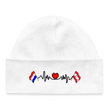 Cardio heart Drapeau Pays-Bas, drapeau Autriche - Bonnet bébé bio - blanc - Devant