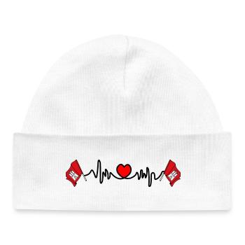 Fréquence cardiaque cardio Hambourg - Bonnet bébé bio - blanc - Devant