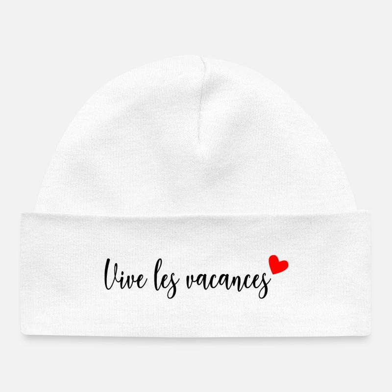 HUMOUR. VACANCES. ÉTÉ. VOYAGE. VAN. CAMPING CAR - Bonnet bébé bio - blanc