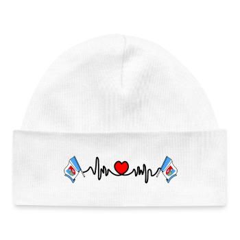 Fréquence cardiaque cardio Subcarpatie - Bonnet bébé bio - blanc - Devant