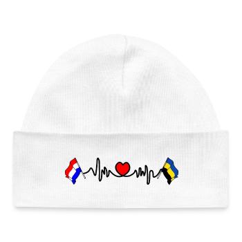 Cardio coeur Drapeau Pays-Bas, drapeau Gueldre - Bonnet bébé bio - blanc - Devant