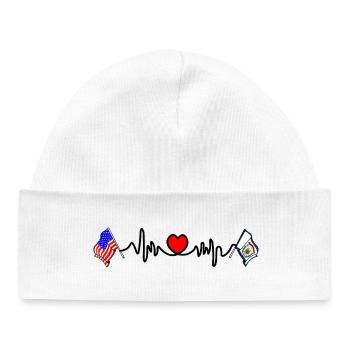 Cardio heart avec drapeau des États-Unis et de la Virginie-Occidentale - Bonnet bébé bio - blanc - Devant