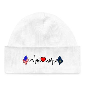 Cardio heart avec drapeau des États-Unis et drapeau de la Pennsylvanie - Bonnet bébé bio - blanc - Devant
