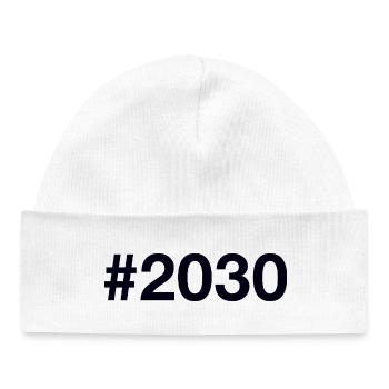 2030 Hashtag - Baby Organic Beanie - white - Front