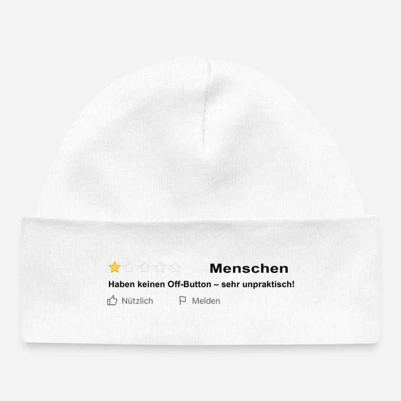 People Review - Désolé, pas de bouton d’arrêt ! - Bonnet bébé bio - blanc