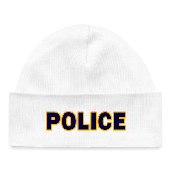 Police - Bonnet bébé bio - blanc - Devant