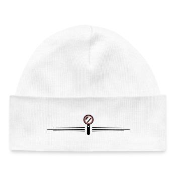 Lupe Symbol Linie - Baby Organic Mütze - Weiß - Vorne