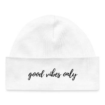 Positive Energy – Minimalist Motif - Baby Organic Beanie - white - Front