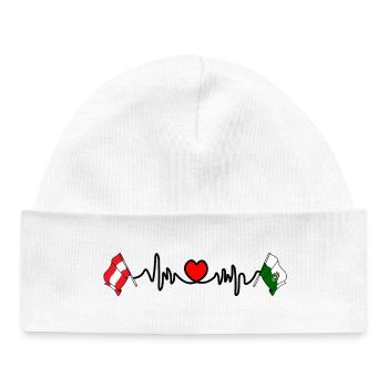 Styria Flags with Heartbeat - Baby Organic Beanie - white - Front