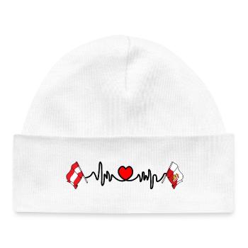 Battement de cœur du drapeau de Haute-Autriche - Bonnet bébé bio - blanc - Devant