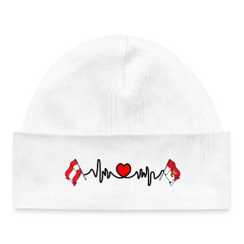 Battement de cœur du drapeau de Salzbourg - Bonnet bébé bio - blanc - Devant