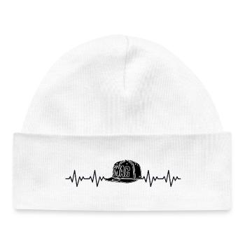 Swag Cappy ECG Battement de cœur - Bonnet bébé bio - blanc - Devant