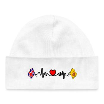 Lancashire & UK Heart Rate - Baby Organic Beanie - white - Front