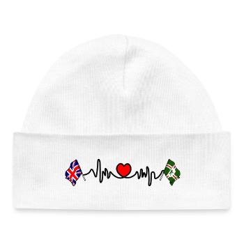 Battement de cœur du Nottinghamshire & Royaume-Uni - Bonnet bébé bio - blanc - Devant