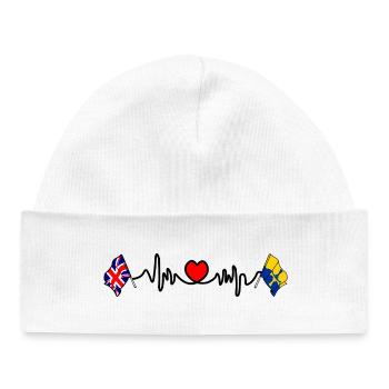 Fréquence cardiaque du Durham et du Royaume-Uni - Bonnet bébé bio - blanc - Devant