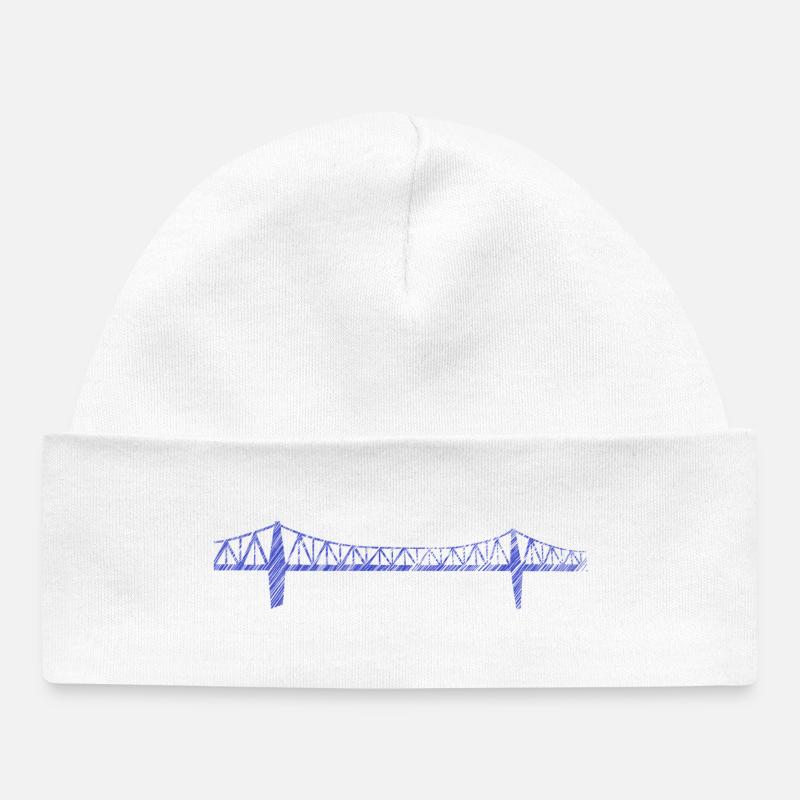 Rendsburg High Bridge – Urban Scribble Art Design - Baby Organic Beanie - white