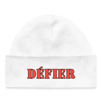 DÉFIER - Bonnet bébé bio - blanc - Devant