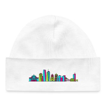 Hanoi City Skyline One Pillar Pagode Kunst - Baby Organic Mütze - Weiß - Vorne