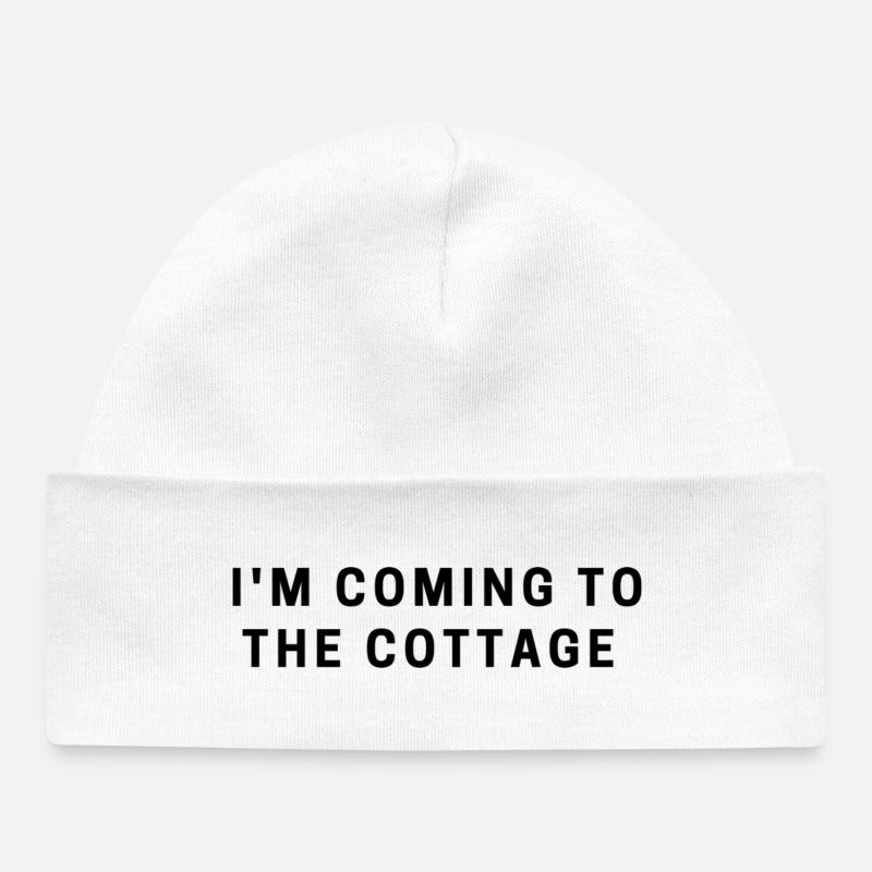 Je viens au cottage. - Bonnet bébé bio - blanc
