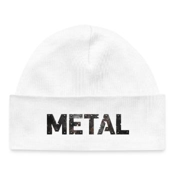 Rusty Metal Letter Design - Baby Organic Beanie - white - Front