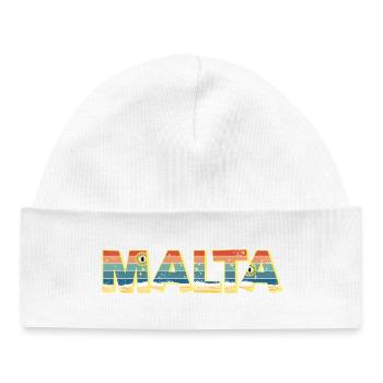 Souvenir vintage rétro de vacances sur la plage de Malta Island - Bonnet bébé bio - blanc - Devant