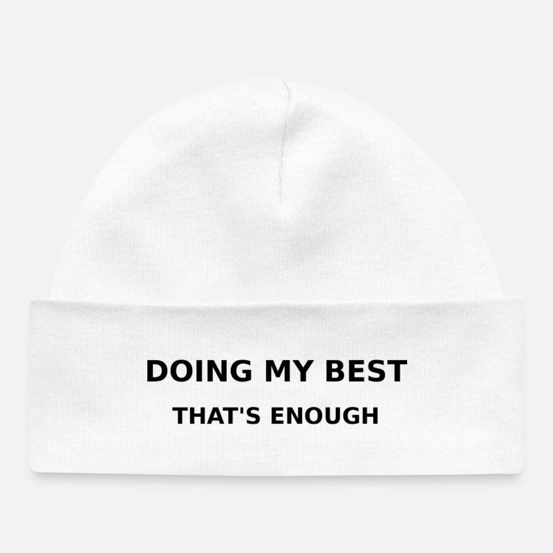 Je fais de mon mieux - Bonnet bébé bio - blanc
