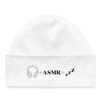 ASMR Sleep Math: 🎧 + ASMR = Zzz - Baby Organic Mütze - Weiß - Vorne