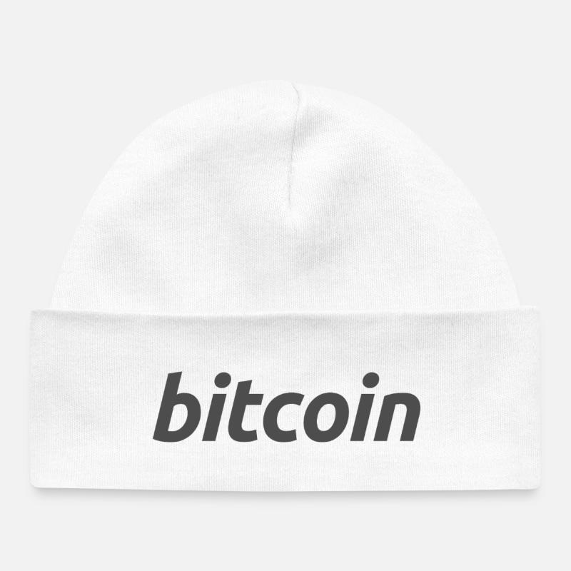 Bitcoin Logo - Bonnet bébé bio - blanc