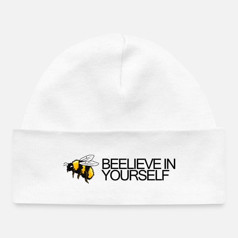 Bumblebee - Croyez-vous en vous - Bonnet bébé bio - blanc