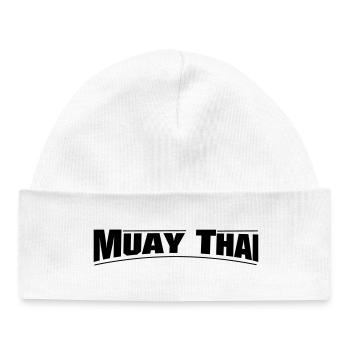 MUAY THAI - Baby Organic Beanie - white - Front