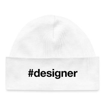 DESIGNER Hashtag Mode Graphique Créatif - Bonnet bébé bio - blanc - Devant