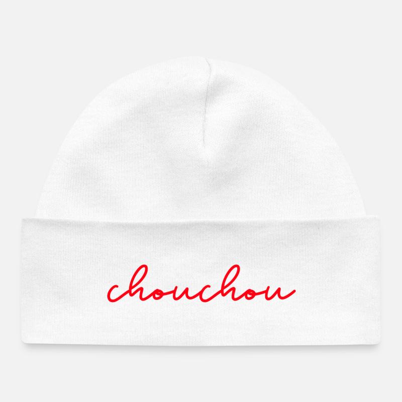Chouchou fun humour cadeau - Bonnet bébé bio - blanc