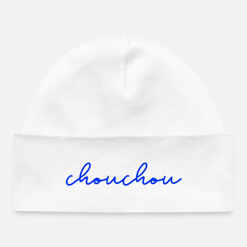 Chouchou fun humour cadeau - Bonnet bébé bio - blanc