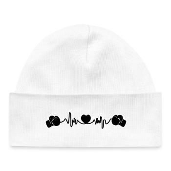 Boxe de fréquence cardiaque - Bonnet bébé bio - blanc - Devant
