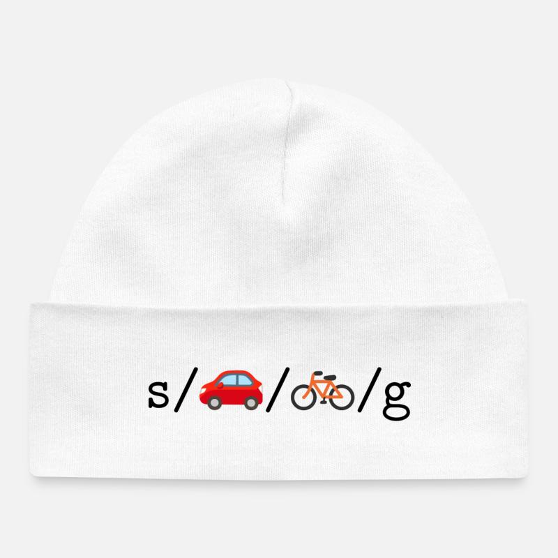 Remplacer les vélos par des voitures à l’échelle mondiale; Édition Perl - Bonnet bébé bio - blanc