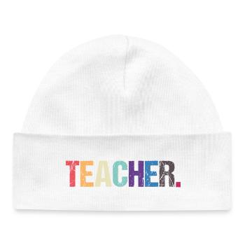 Colorful TEACHER design - Baby Organic Beanie - white - Front