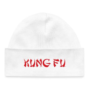 KUNG FU - Baby Organic Beanie - white - Front