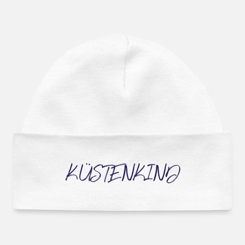 Kuestenkind, marine - Bonnet bébé bio - blanc