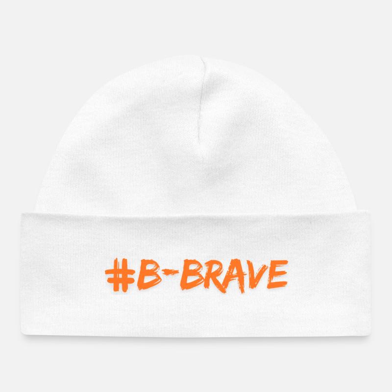 Imprimé #B-Brave - Bonnet bébé bio - blanc