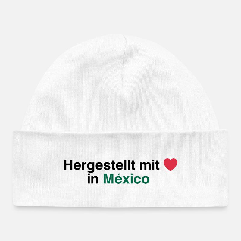 Fabriqué avec au ❤️ Mexique - Bonnet bébé bio - blanc