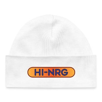 Hi-NRG Texte néon rétro - Bonnet bébé bio - blanc - Devant