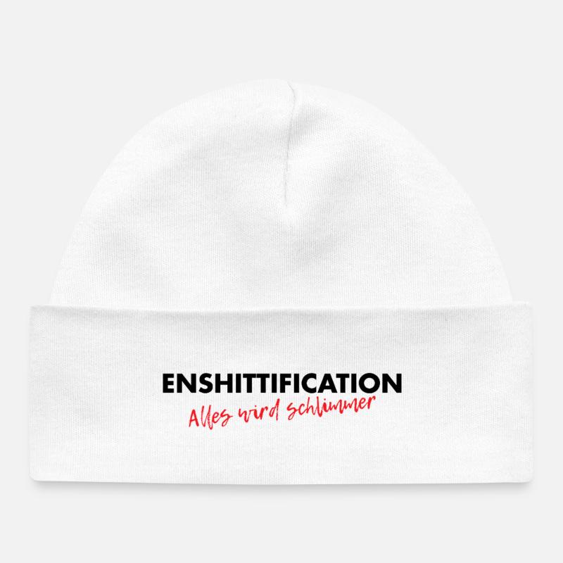Enshittification - alles wird schlimmer! - Baby Organic Mütze - Weiß