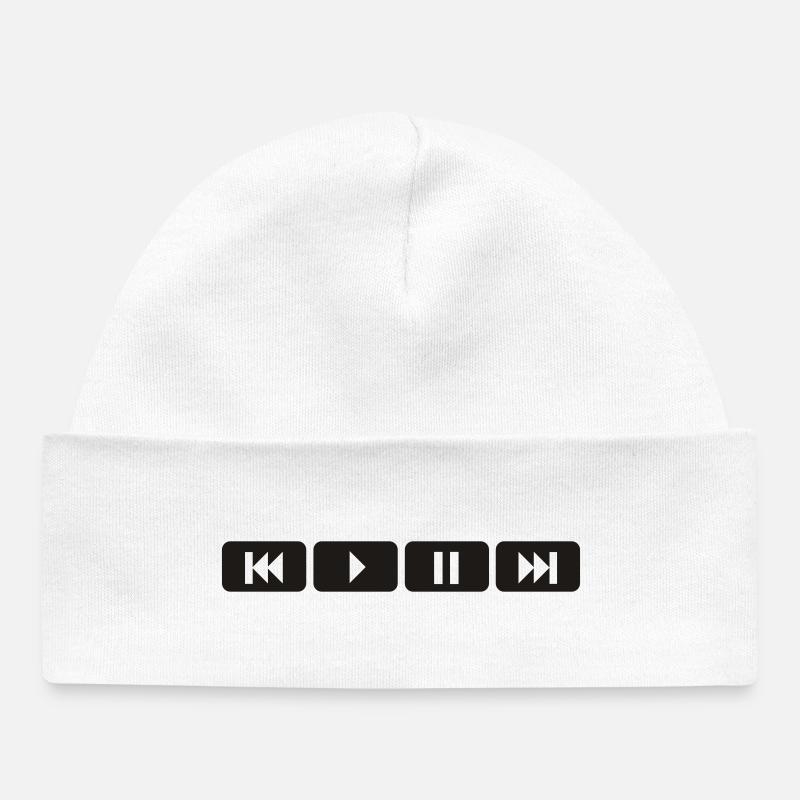 player tasten music play - Bonnet bébé bio - blanc